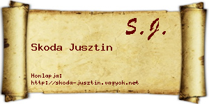 Skoda Jusztin névjegykártya